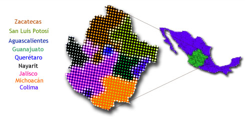 Mapa de region de estudio